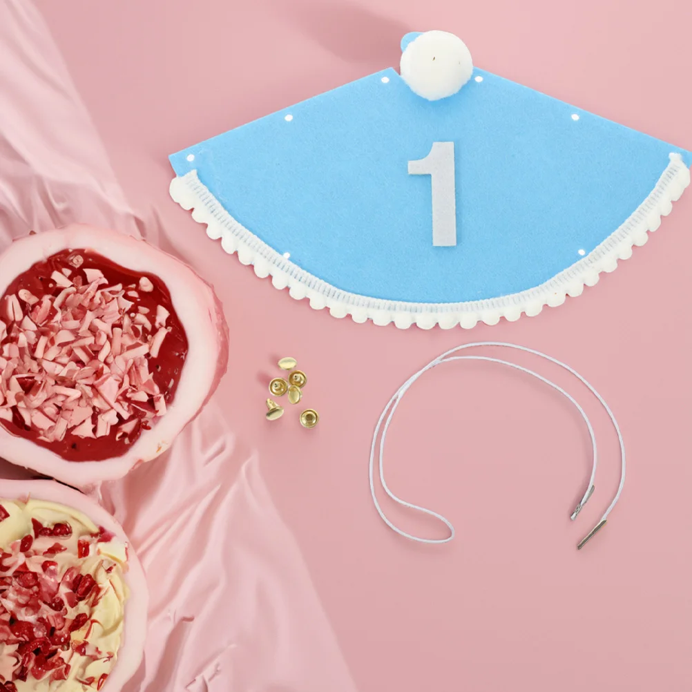 

2Pcs Baby Birthday Hat Felt Crown Cone Cap Photo Props First Birthday Party Hat Kids Party Supplies Boys Girls