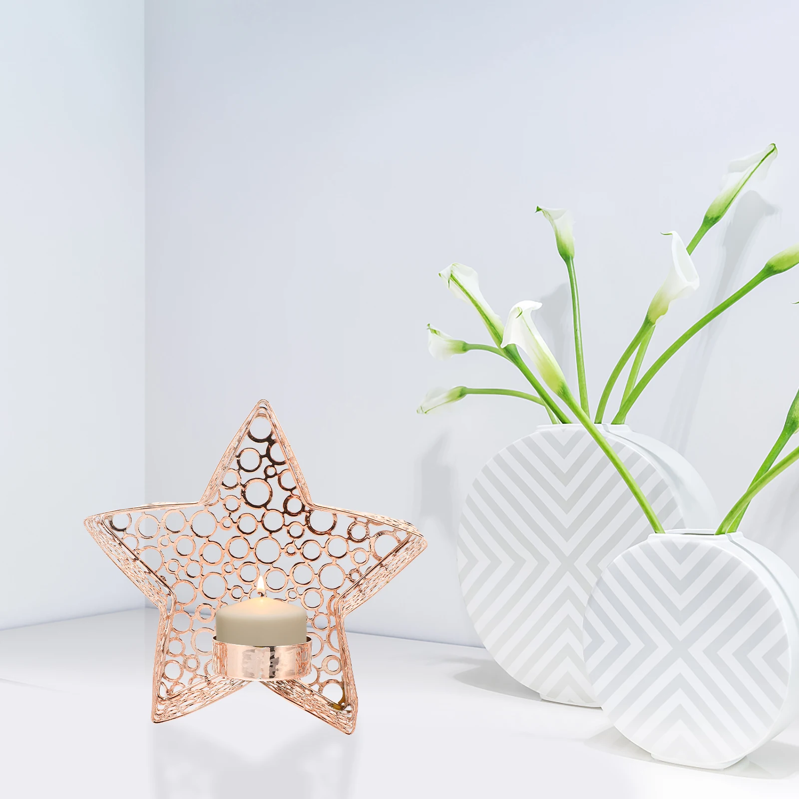 

Star Shape Iron Holder Delicate Desktop Ornament Home Tabletop Decor Wedding Centerpieces Wedding Centerpieces
