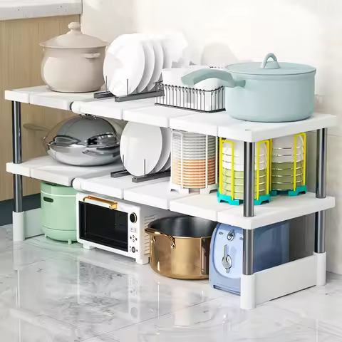 Multifunctional Under Sink Organizer Adjustable Multi Tier Storage Rack For Kitchen Bathroom Cabinet No Wood Easy Install