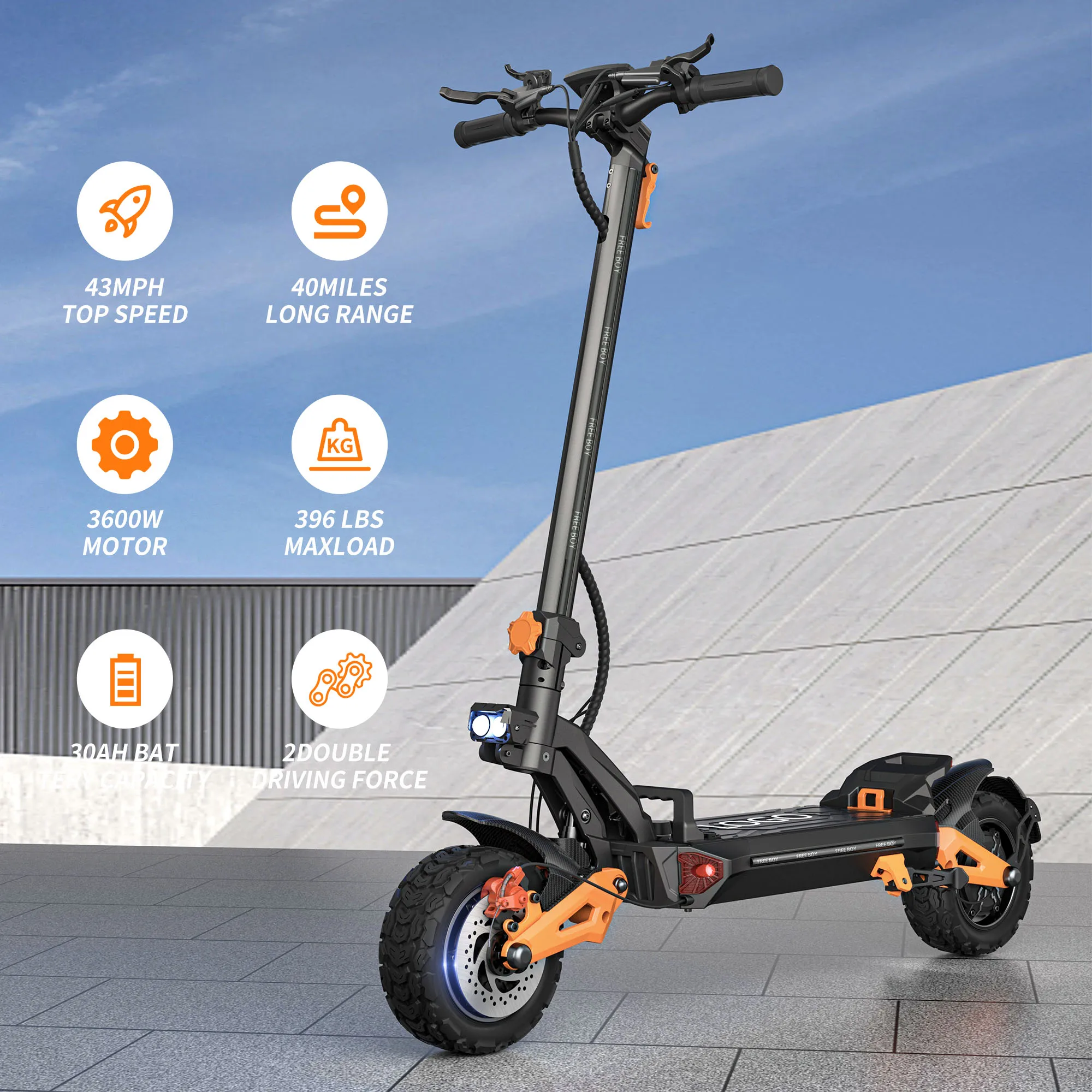 J26 adult Electric Scooter 80KM/H Speed, 200KG Load 11inch Off-Road Tires 3600W Dual Motors and 80-90KM Range  Adventure Awaits