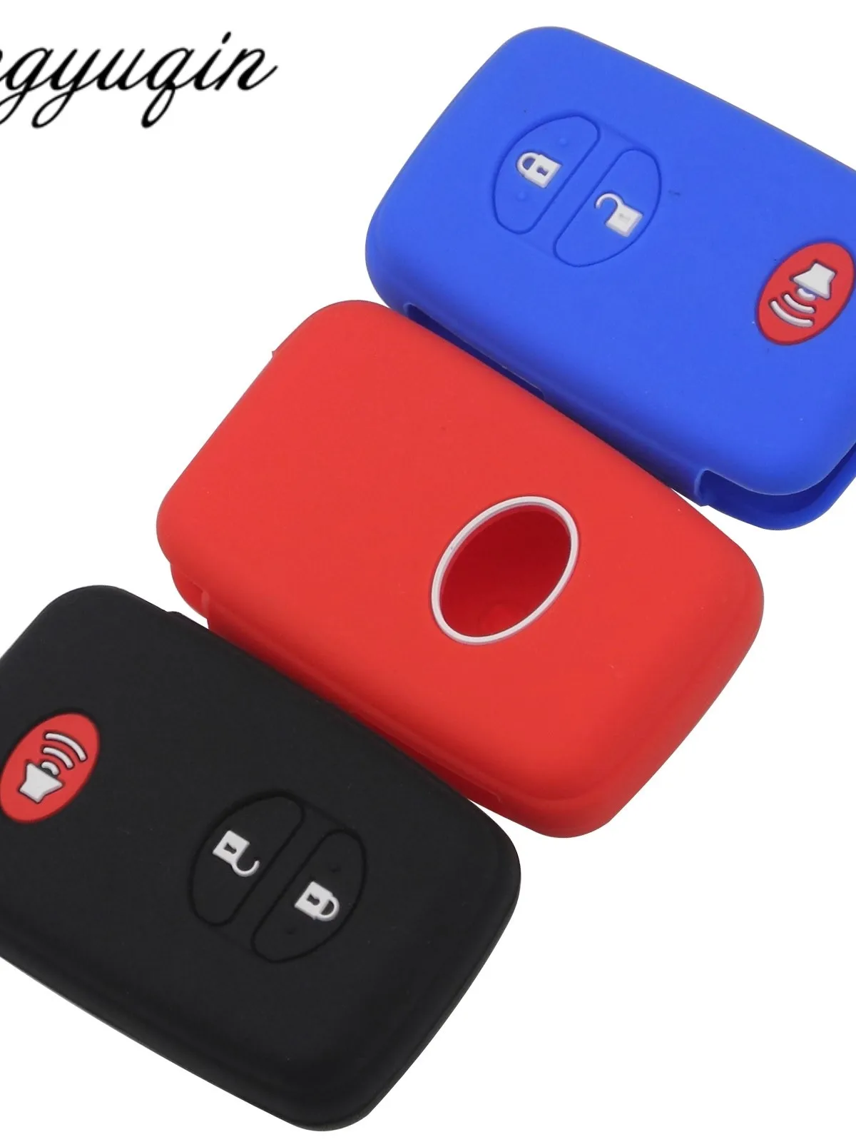 jingyuqin Silikonowy uchwyt na kluczyk samochodowy do Toyoty Camry Land Cruiser Prado Prius 4Runner Venza 3-przyciskowe etui na smartfob — zdjęcie 2