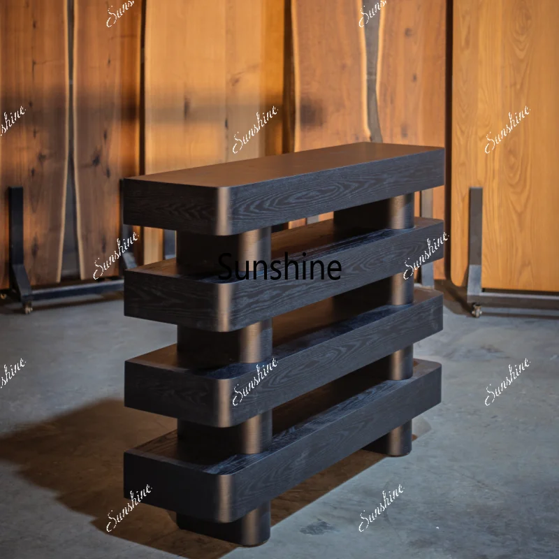 

Medieval solid wood entrance table, household entrance platform against the wall