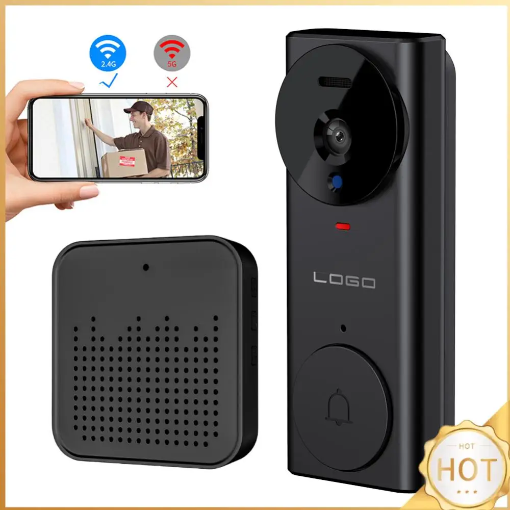 2.4G Wi-Fi Smart Video Doorbell Cloud Storage Intelligent Video Intercom Doorbell Type-C Charging for Home Office Warehouse