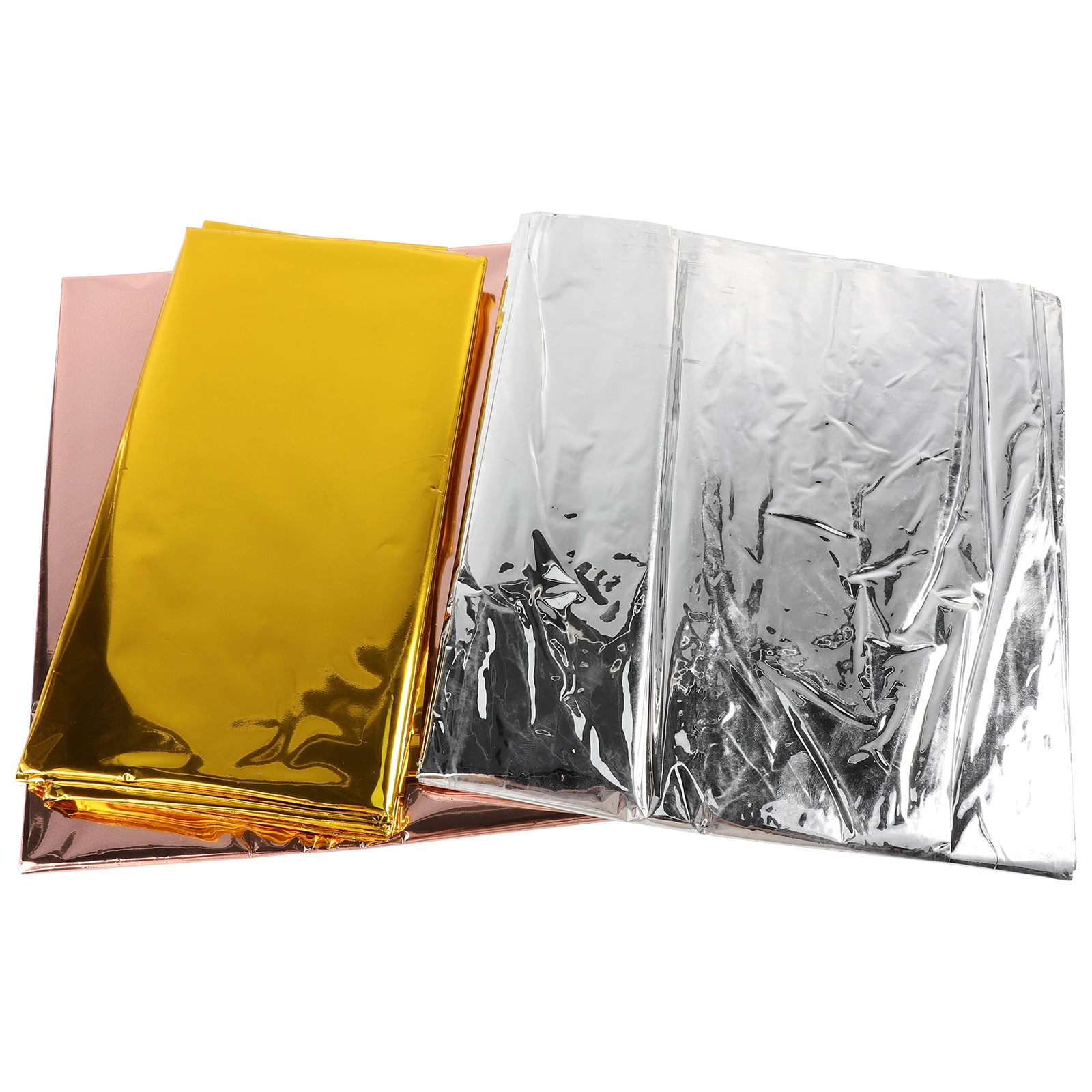 

3pcs Exquisite Tablecloths Decorative Party Tablecloth For Festival Gathering Home Use Glossy Bright Color Cuttable