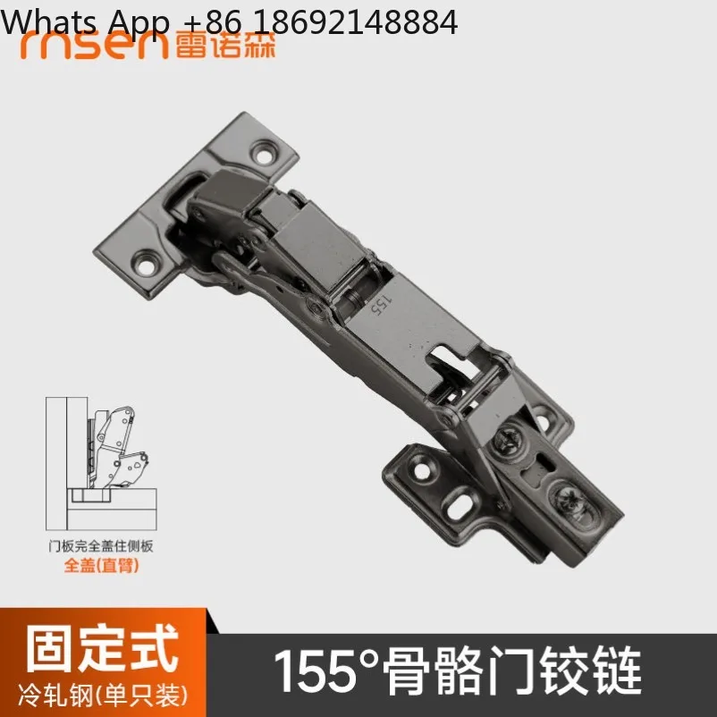 155 Degree Wide Opening Hydraulic Hinge for 36mm Thick Door, Skeleton Door & Grille Door, Furniture Cabinet Hinge Hardware