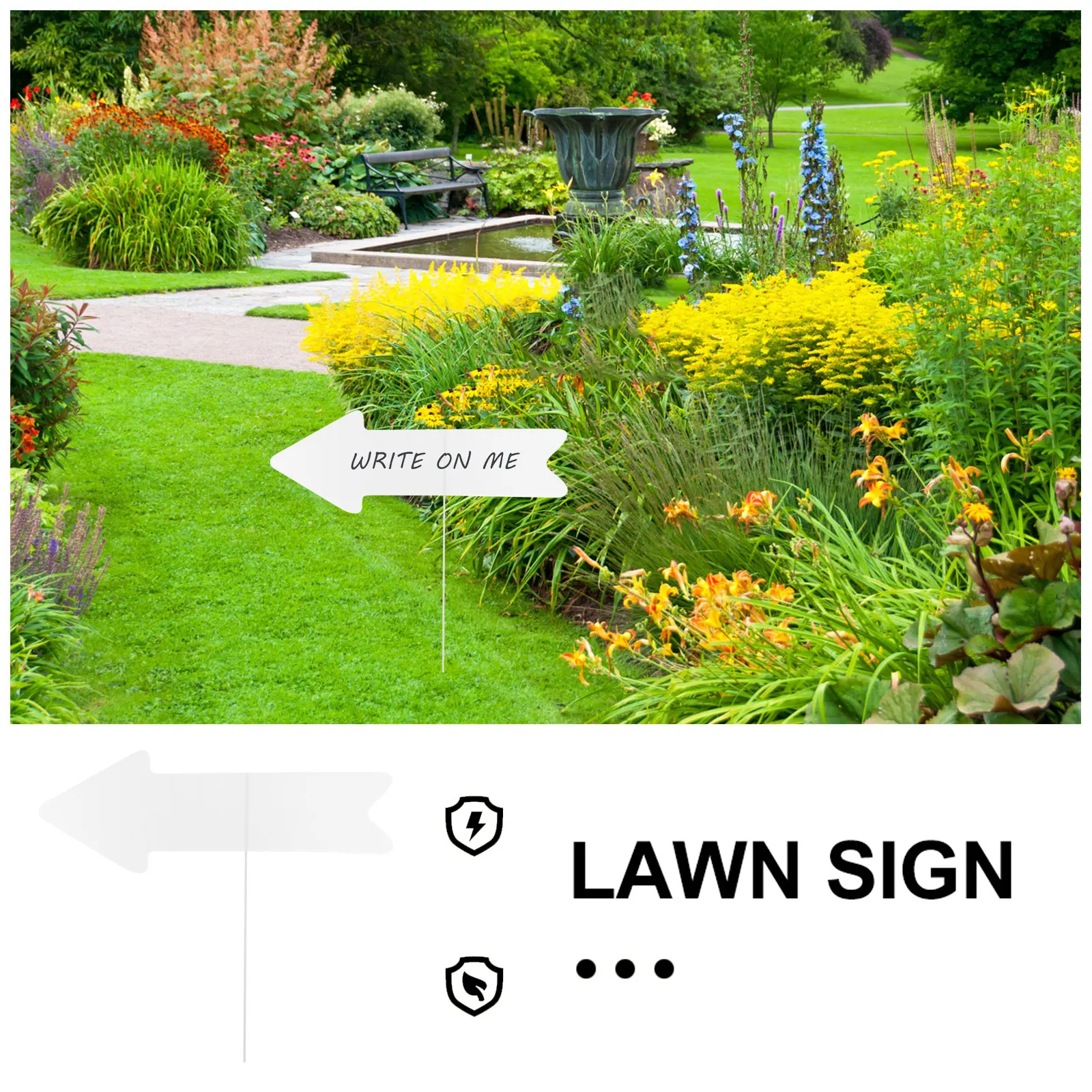 

5Pcs Writable Blank Yard Signs with Stakes Smooth Hard Plastic Lawn Sign for DIY Garden Park Advertising Sign Board