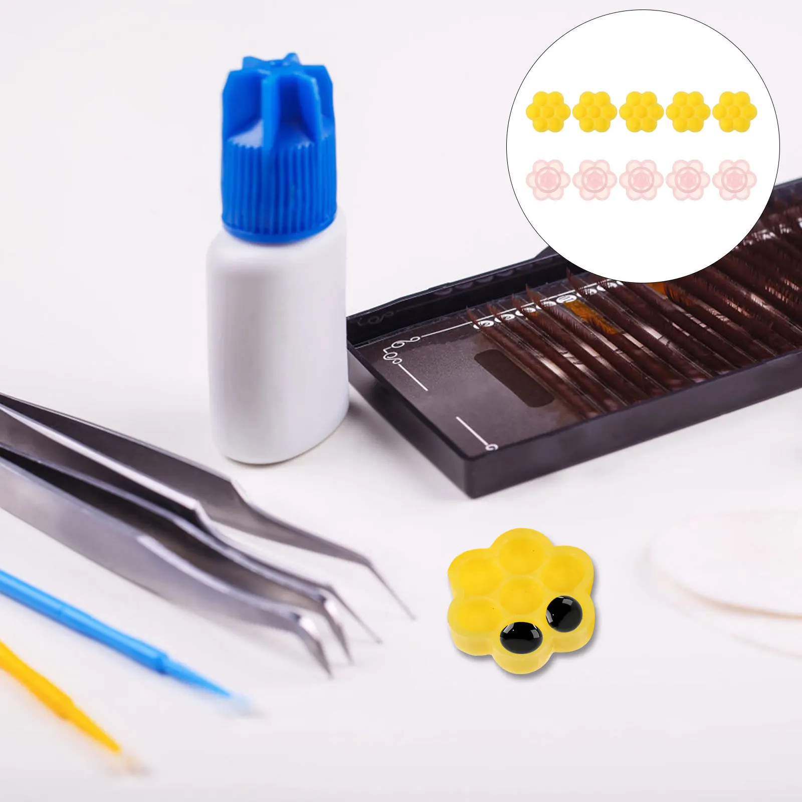 200 قطعة زهر البرقوق رمش الغراء الكؤوس البلاستيك تطعيم المعونة أدوات تأخير تجفيف رمش تمديد توريد صالون الجمال أداة #2