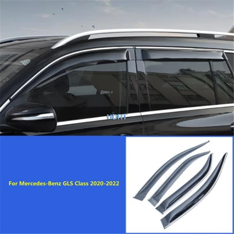 

For Mercedes-Benz GLE GLS Class 2020-2022 Car-Styling Window Visor Sun Rain Screen Shelter Weather Shield Deflector Awning Cover