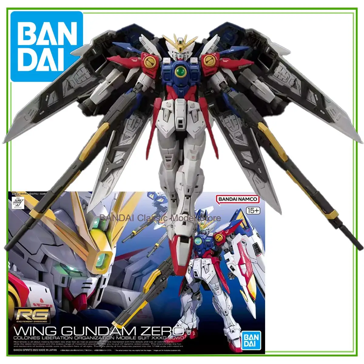 

Bandai Original RG 1/144 Anime WING GUNDAM ZERO Assembly Model kit Action Figure Toys For Kids Collectibles Gift