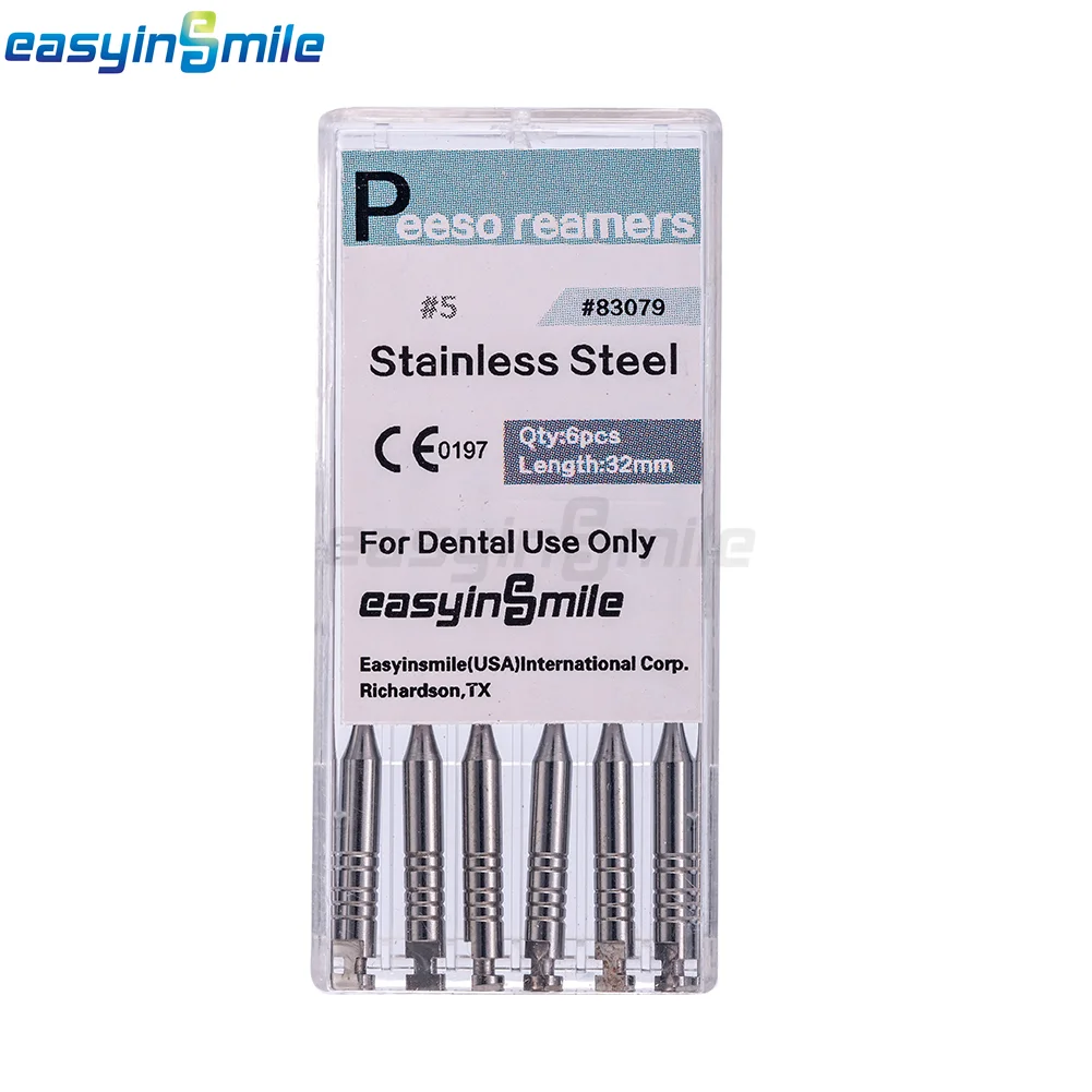 6pcs/pack Easyinsmile Dental Gates Glidden Drill Peeso Reamers Drill Endodontic Rotary 32mm Engine Use Stainless Steel