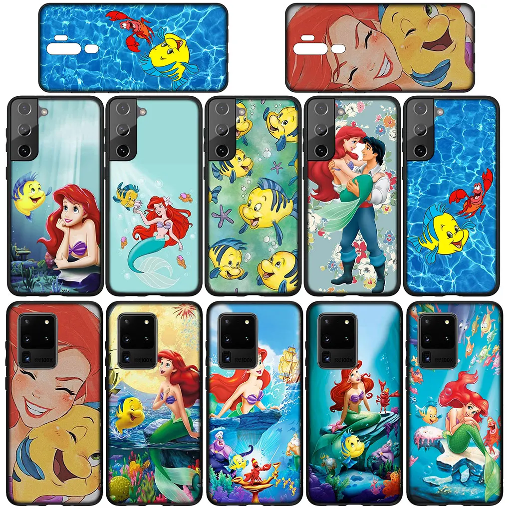 Ariel The Little Mermaid Soft Cover for Samsung Galaxy S23 S22 S21 S20 Fe Ultra S8 Plus A21S A71 A12 A13 Phone Case