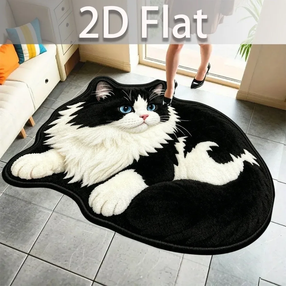 Comfortable Non-Slip Bedroom Rug Soft Cartoon Animal Floor Rug Thick Construction Stain Resistant Area Rug Home Living Room