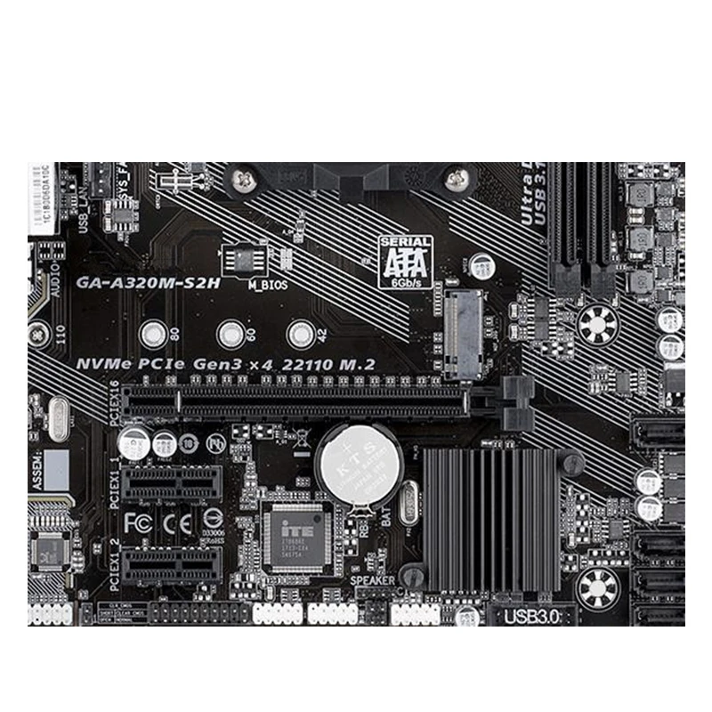 Soquete Mainboard Desktop para AMD A320, SATA III, USB 3.0, GA-A320M-S2H, A320M-S2H, AM4, DDR4, 32GB