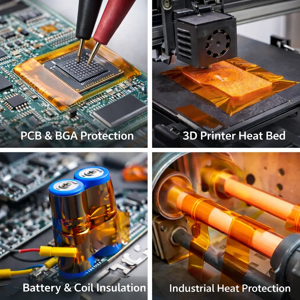 400 ° C Hochtemperaturbeständiges Polyimid-Isolierband für PCB BGA Löt- und Reparaturschutz 2-35mm 35M – Detail 2