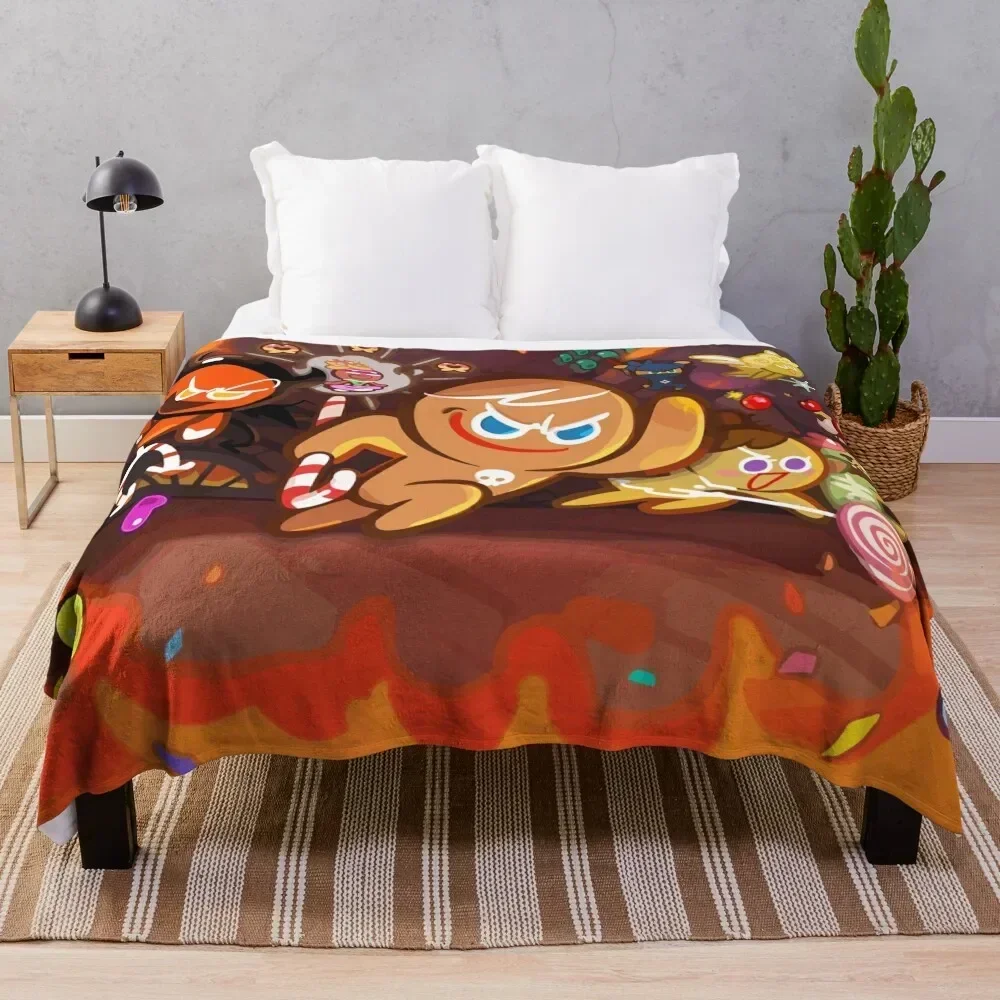 

Gingerbrave cookie a character in Cookie run kingdom Throw Blanket blankets ands Blankets For Sofas for sofa Blankets