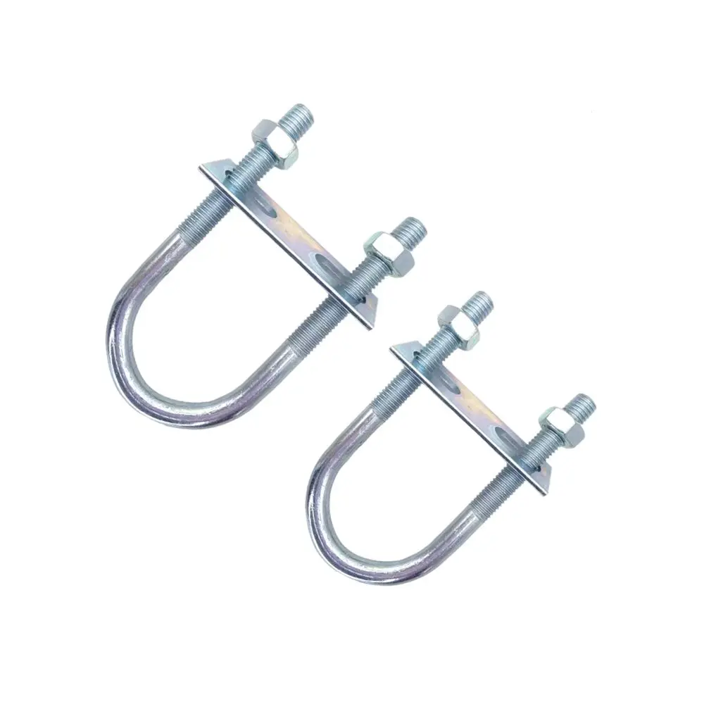 1Pcs Durable Galvanized Q235 Carbon Steel M8 Round Tube Clamp With Baffle Screws Pipe U-clamp Round Bolt for Round Tube