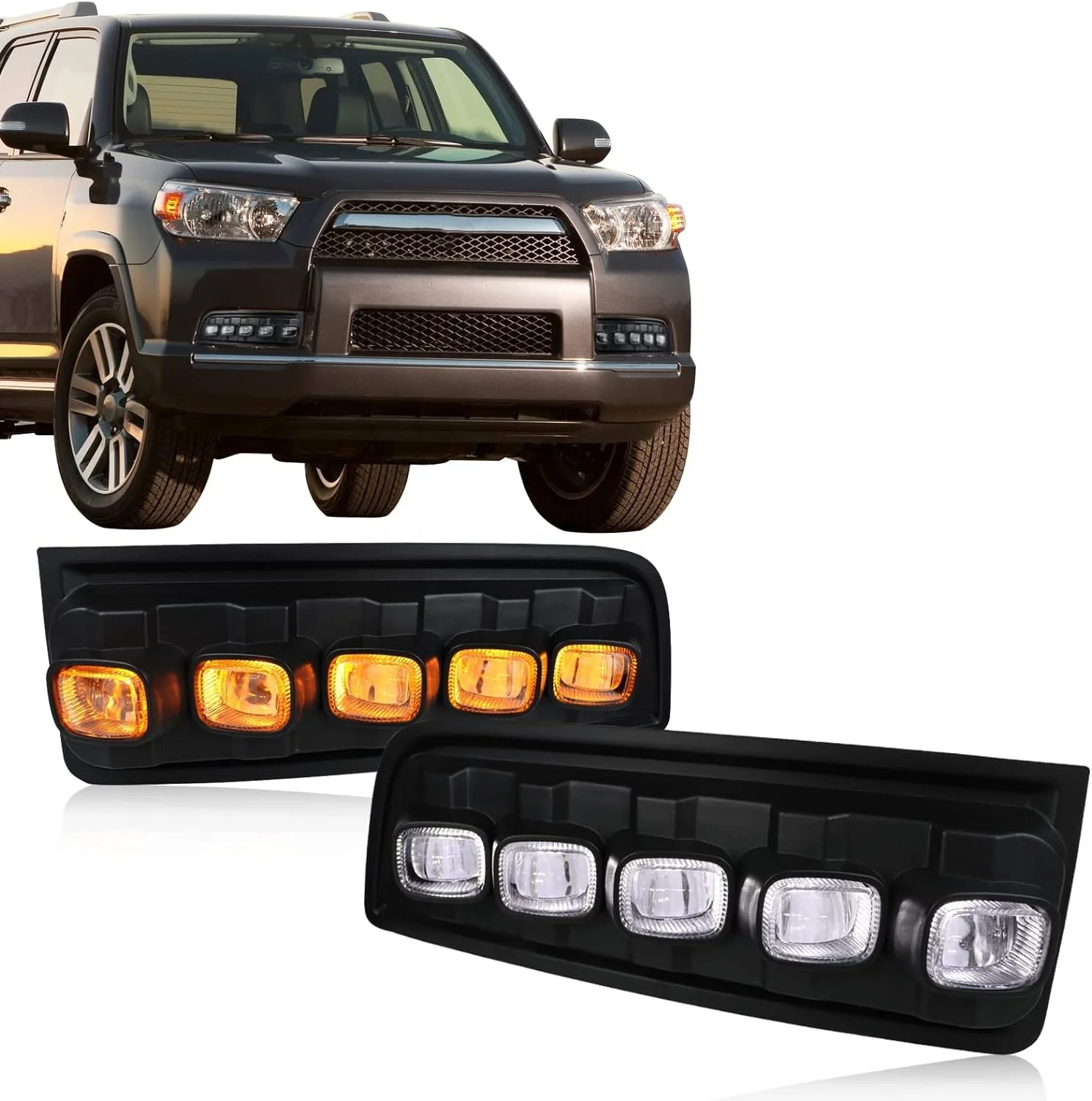 Front Bumper Fog Daytime LED Day Running Light For Toyota 2010-2013 4runner 4-Runner Fog Light Kit