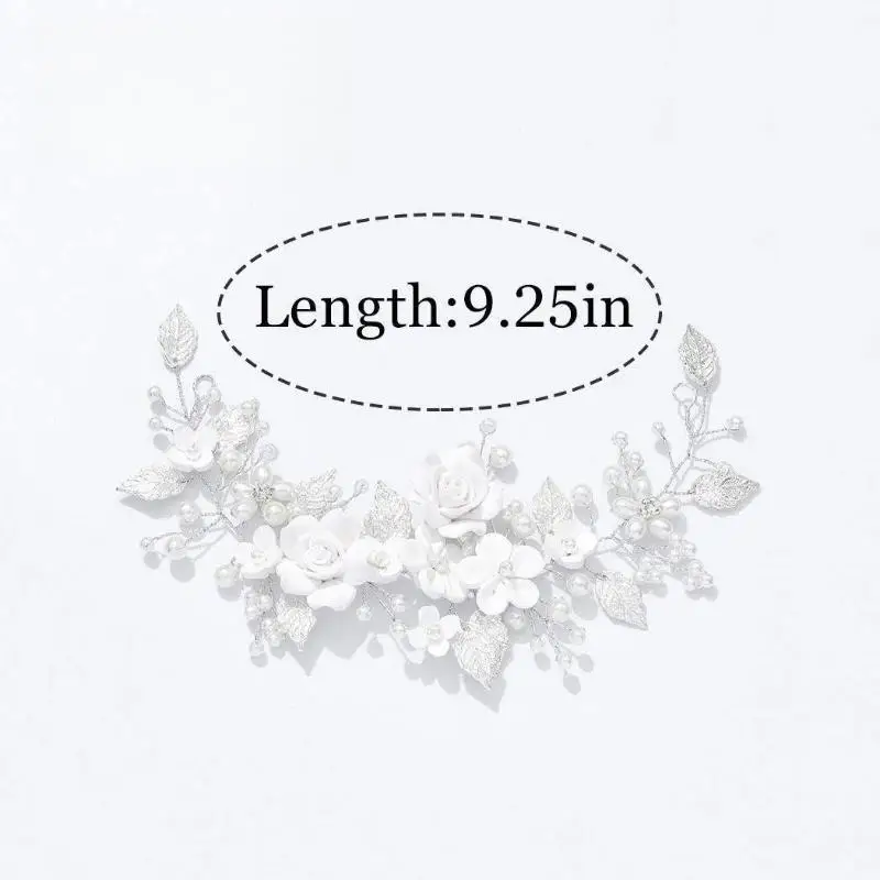 1Pcs Pearl Hair Piece Leaf Hair Accessories Flower Wedding Hair Vine Rhinestone Headband For Women And Girls