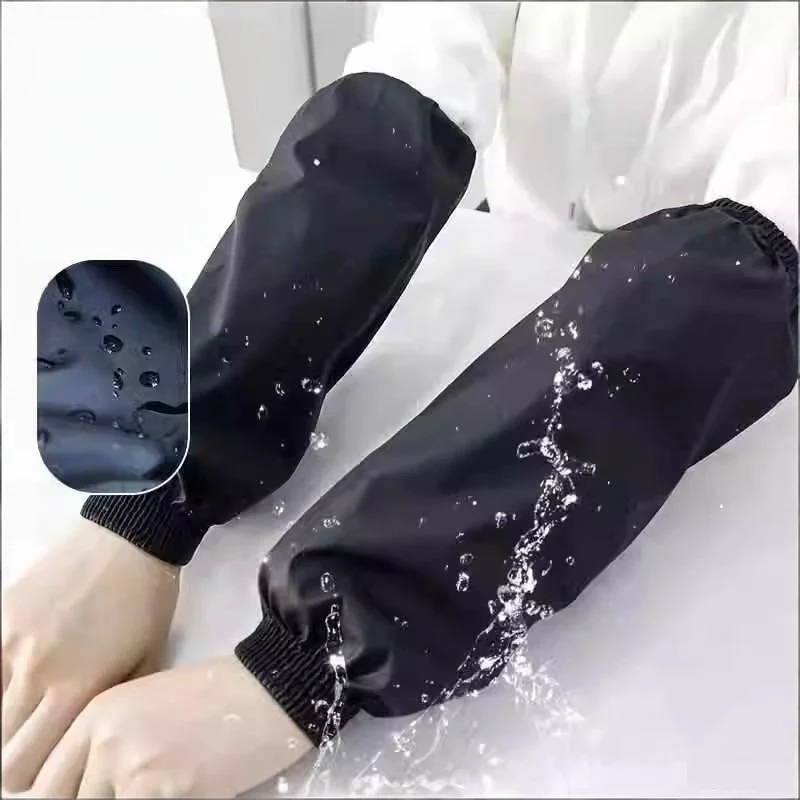 

Водонепроницаемые грязеотталкивающие удлиненные черные рукава из искусственной кожи с износостойкими концами для работы на кухне XIUT01