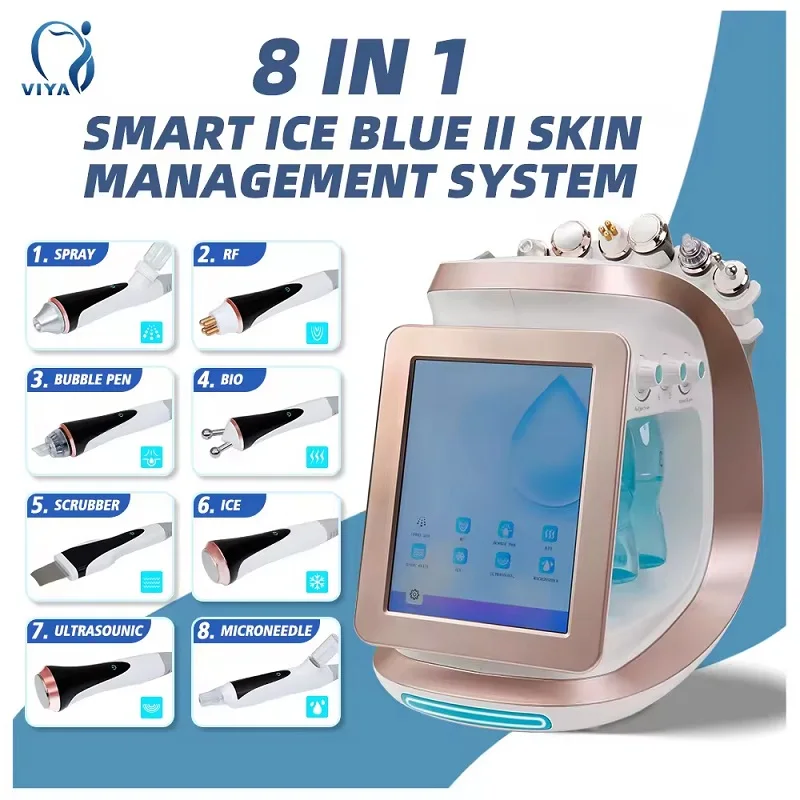 

Facial beauty Hydra Machine 8 in 1 Dermabrasion Acne Scars for Spa Skin Revitalizer Exfoliators Skin Tightening Moisturizer