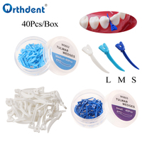 40Pcs/Box Dental Tulwar Wedges For Sectional Matrix System S/M/L Refill Wedge Disposable Plastic Wedges With Hole Dentist Tool