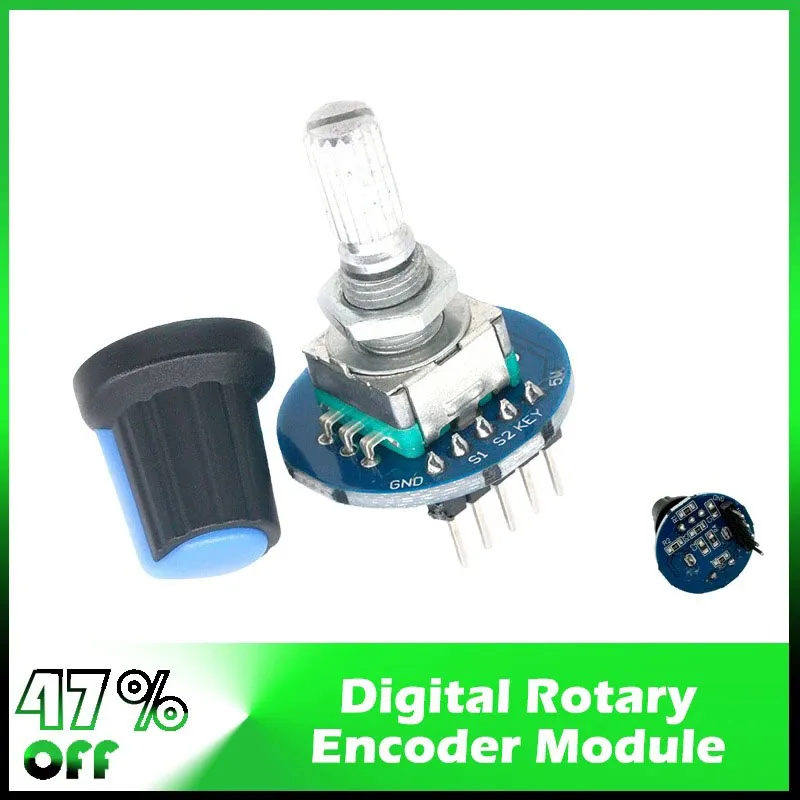 Top Rotary Encoder Module For Arduino 5V Brick Sensor Development Round Audio Rotating Potentiometer Knob Cap EC11 Board Tool