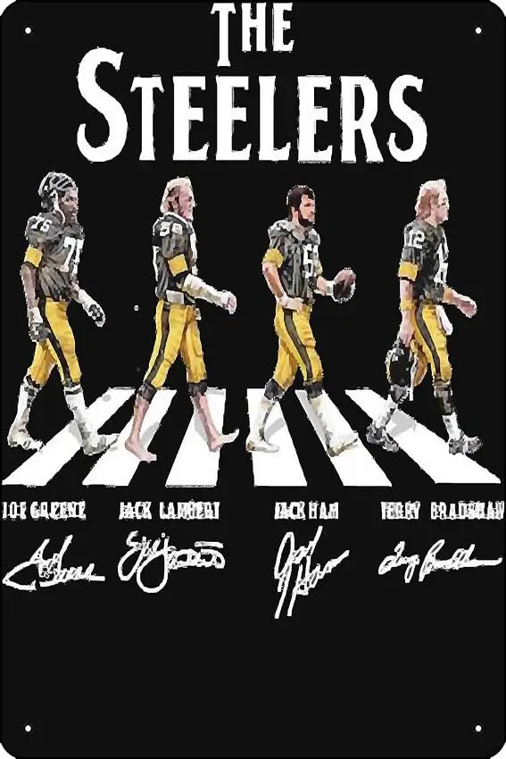 The steelers Poster Metal Tin Sign 12 X 8 Inch Funny Man Cave Home Office Bar Decor