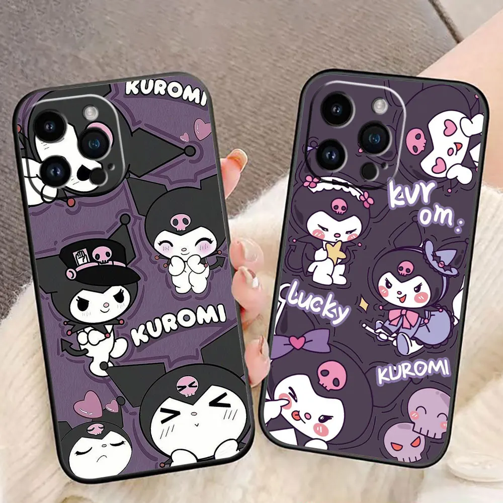 

Cartoon Cat K-Kuromi Cover Phone Case For iphone Apple 16E 16 15 14 13 12 11 Pro XS Max X SE 8 7 Plus Silicone Case Funda Shell