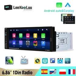 LeeKooLuu Car Radio 1Din Carplay / Android Auto Car Multimedia Video Player Universal 5.1 Inch 1 din Stereo Bluetooth MirrorLink