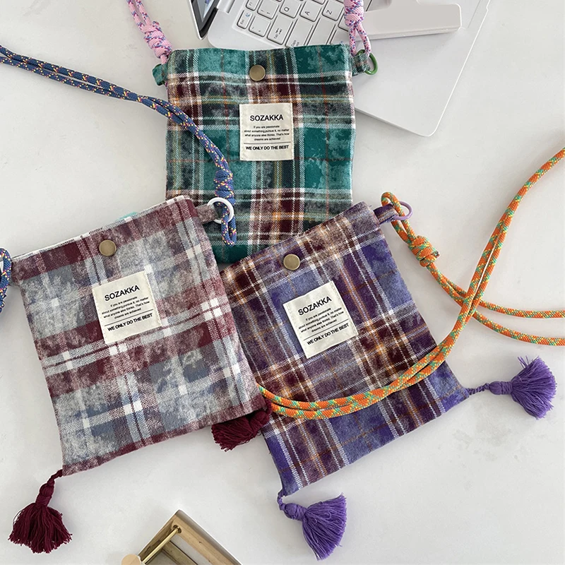 

Простая сумка через плечо с кисточками для телефона, женская повседневная сумка для хранения, компактная сумка для хранения без рук в стиле Харадзюку, модный аксессуар, подарок