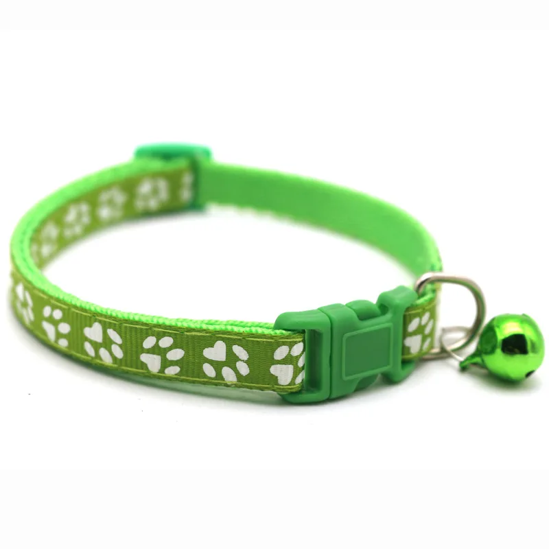 Collier avec clochette pour animal de compagnie, motif coloré pour petit chien et chat, nœuds papillon réglables, bande de bricolage, empreinte, 1