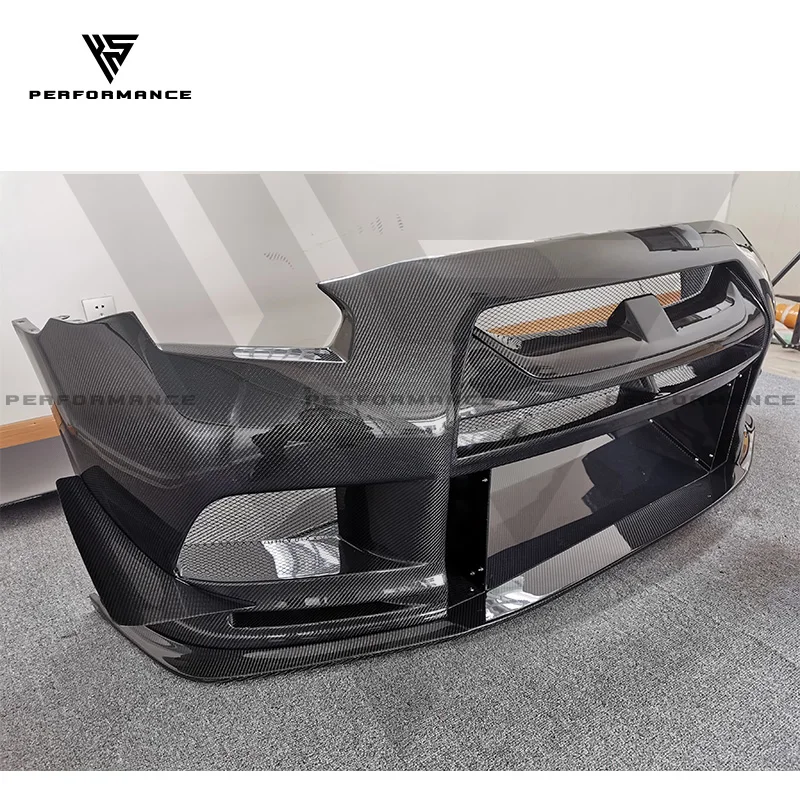 

Top Racing Style Full Carbon Fiber Car Parts Front Bumper With Canards For Nissan GTR R35 2008-2016 Carbon Bumper