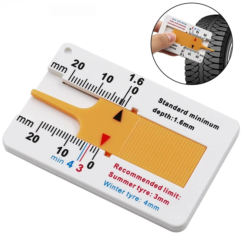 Plastic tread ruler 0-20MM vernier depth caliper tire tread depth ruler portable tread depth meter