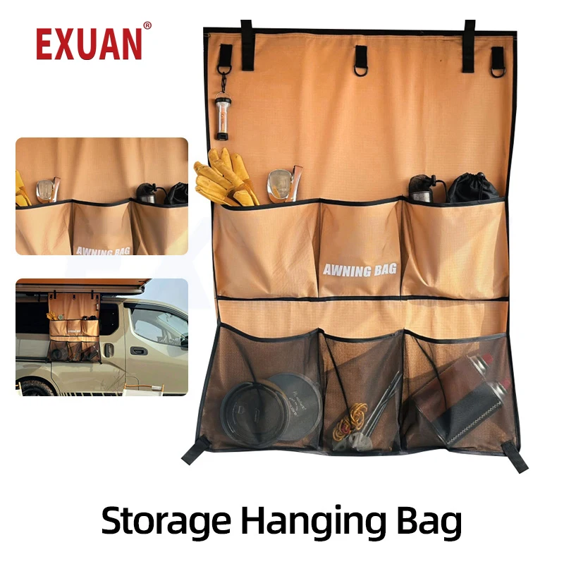 Outdoor Car Side Tent Cloth Bag Expansion Storage Hanging Bag Side Tent Storage Compartment Camp Motor Home Camping Storage Bag