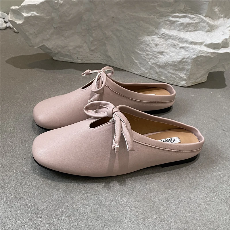 Summer Women Mules Slippers Fashion Shallow Butterfly-knot Slides Shoes Ladies Casual Outdoor Soft Sole Flats Heel Sandalias