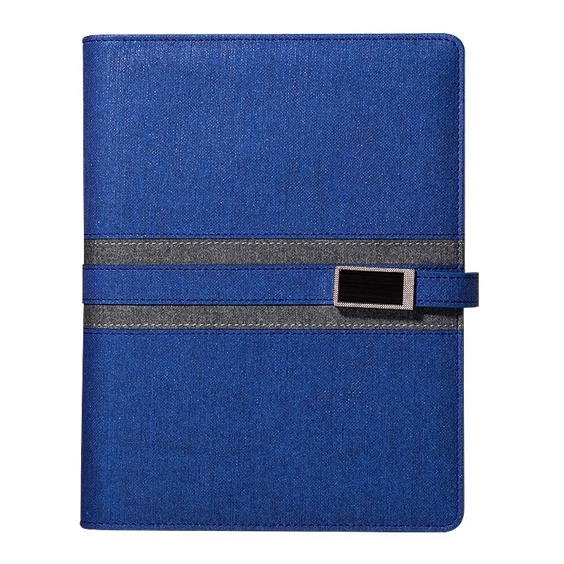 PU Leather A5 6 Hole Loose Leaf Binder Notebook 96 Sheets Business Meeting Planner with Detachable Pages Pen Holder and Custom
