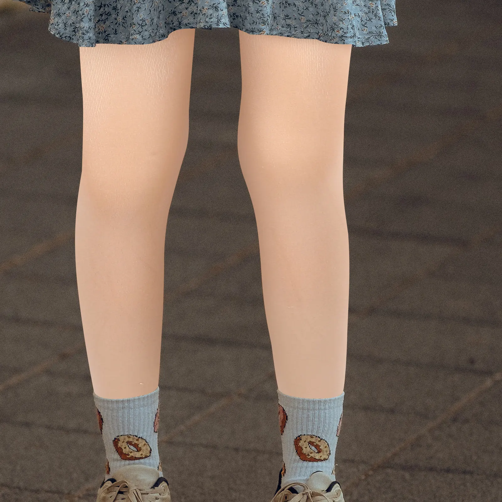 Thicken Stocking Elastic Pant Pattern Pants Nylon Skating Warm Tight Deep Skin Tone Size 8 11 Buckle Secured Non Slip Female