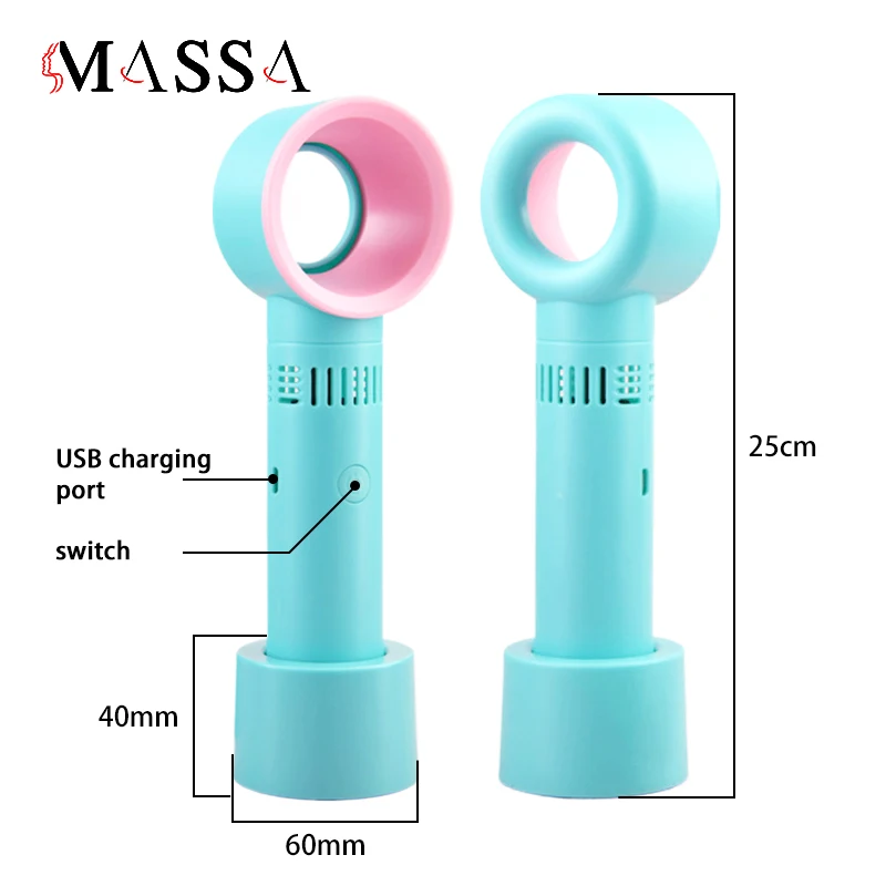 Ventilateur de cils sans lame portable, mini ventilateur créatif, chargement USB, déterminer petit