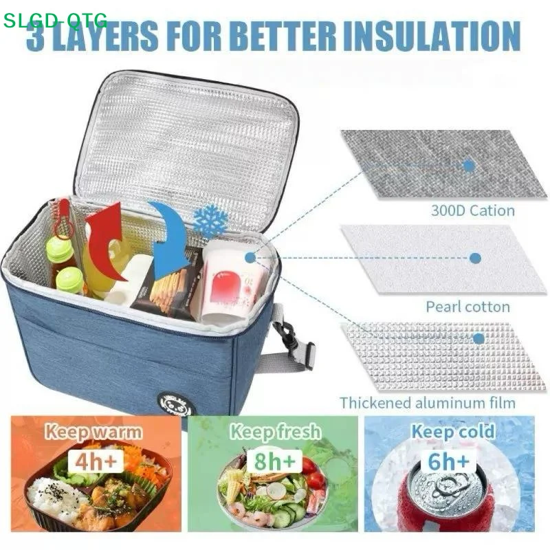 Upgraded Version Insulated Lunch Bag Large-capacity Storage Handbag Waterproof Lunch Box Aluminum Foil Thick Student Lunch Bag