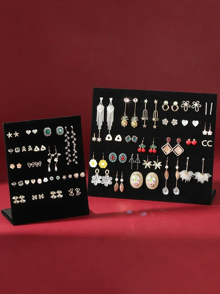 رف عرض القرط المخملي ، رف تخزين القرط سعة كبيرة ، لوحة مجوهرات الأذن ، إكسسوارات عرض المجوهرات