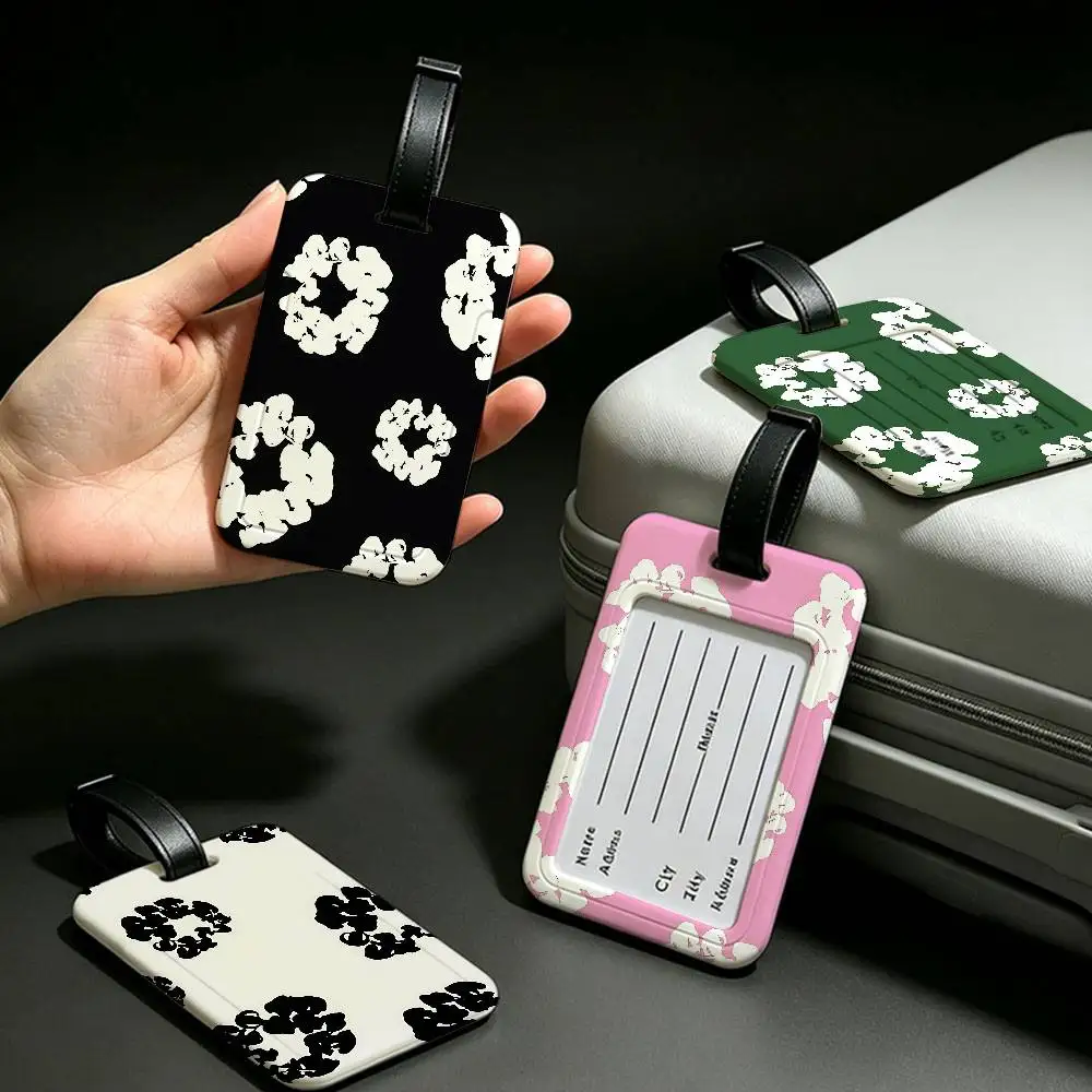 Brand D-Denim T-Tears Portable Anti lost Luggage Name Tag PVC Information Card Sleeve Suitcase Backpack Travel Label
