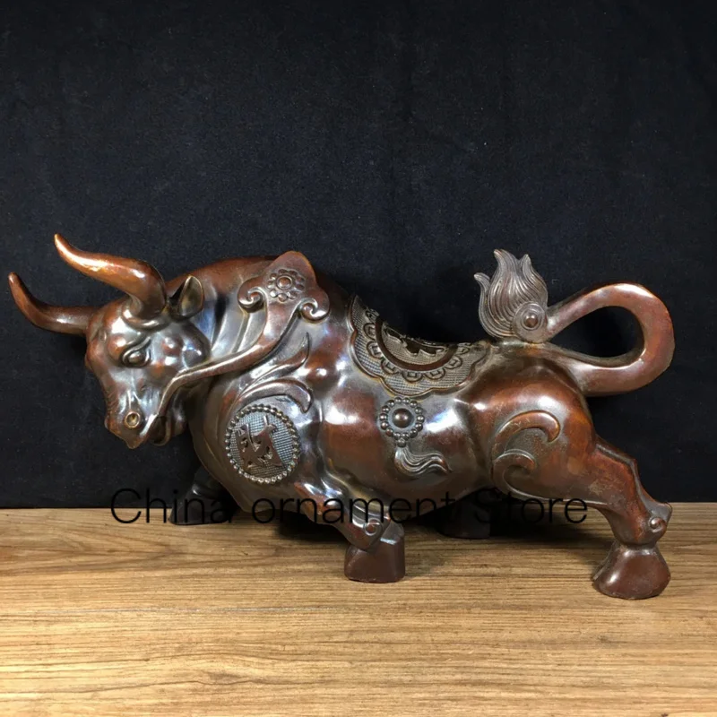 

41cm pure copper bullish atmosphere soaring in the living room office and fortune attracting bull ornaments