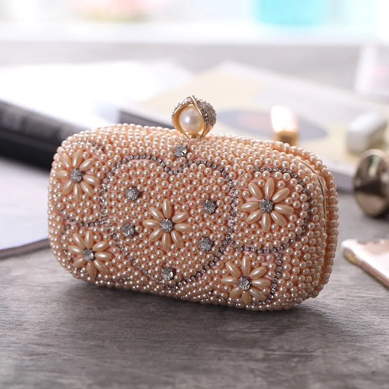 

Женские вечерние сумки с бисером и бриллиантами, винтажная вышивка, маленький жемчужный дневной клатч, сумки на плечо с цепочкой, кошелек со стразами