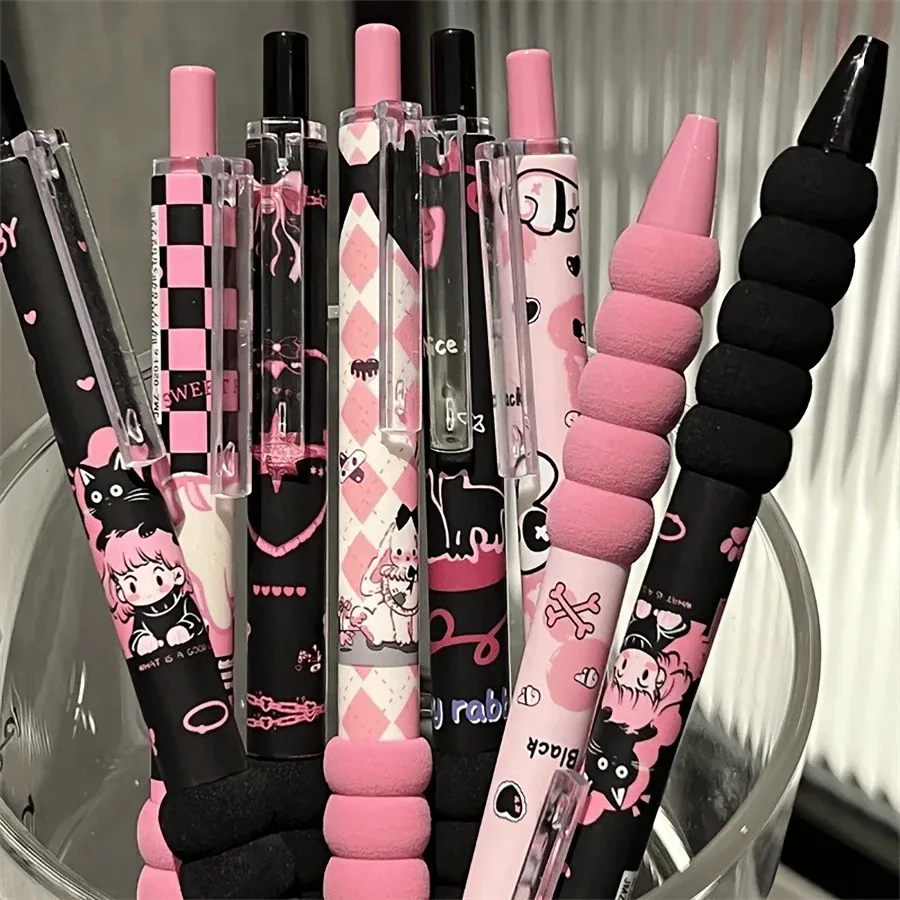6-Piece Fashionable Cute Neutral Pen Set, Fast-Drying Soft Tip Design, Ideal for Stationery Collection & Daily Writing, Girl Sty