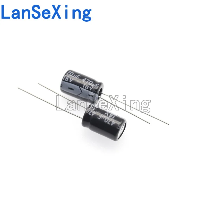 16v470uf electrolytic capacitor with a volume of 8 * 12 electronic components 16v 470 microf inline aluminum electrolytic capaci
