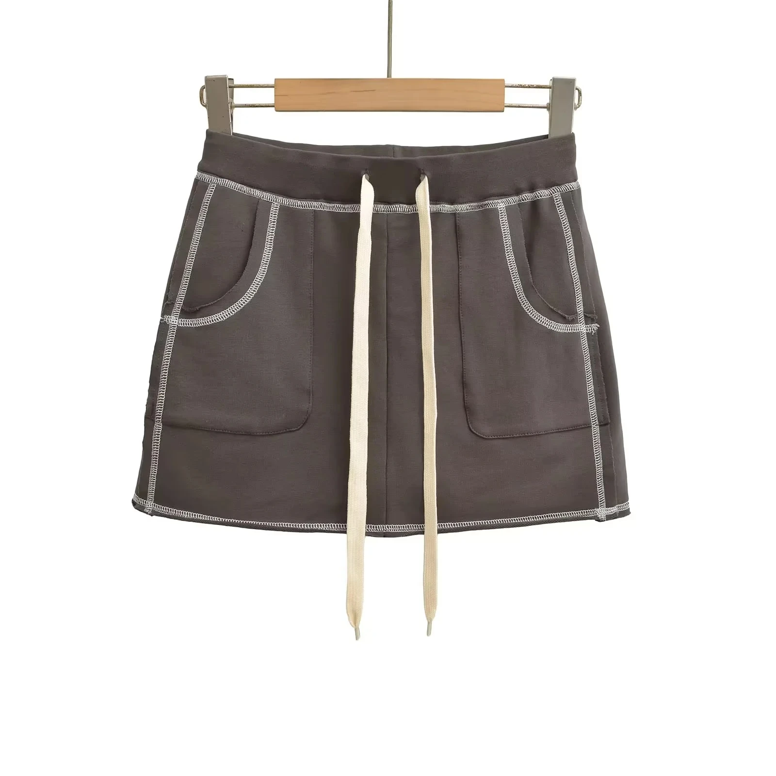 مثير عالية الخصر الأمريكية مخيط f تنورة المرأة ort Sle 2025 جديد الخريف سليم صالح الترا فورت تنورة لباس غير رسمي #5