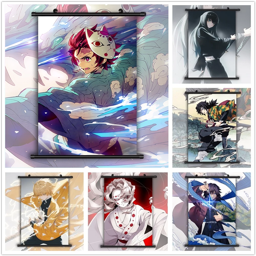 Anime Poster Dinding Manga Anime DEVIL Slayer Kimetsu Canvas Panting Wall Art and Prints Living Room Decoration Home Decor