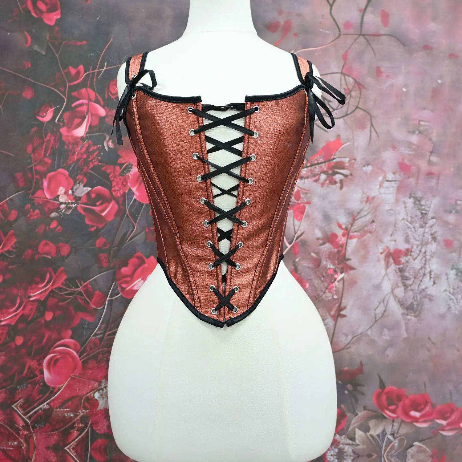 Women's Sweet Leopard French Satin Gothic Web Print Bustier Shapewear Outerwear Stylish Corset for Special Occasions