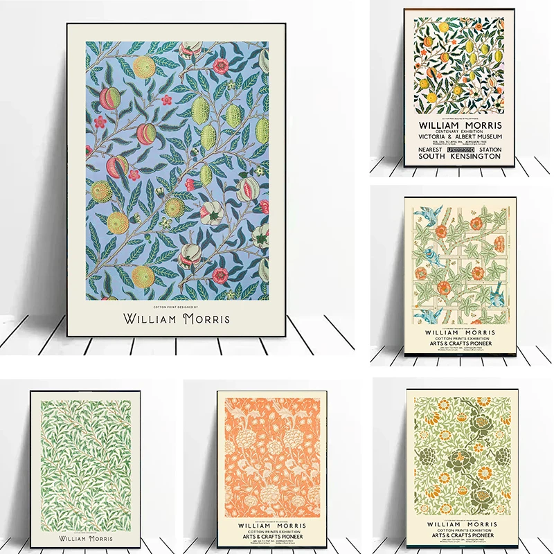 

William Morris Leaf Flower Plant Wall Art Canvas Painting Gallery Nordic Posters And Prints Pictures For Home Living Room Decor