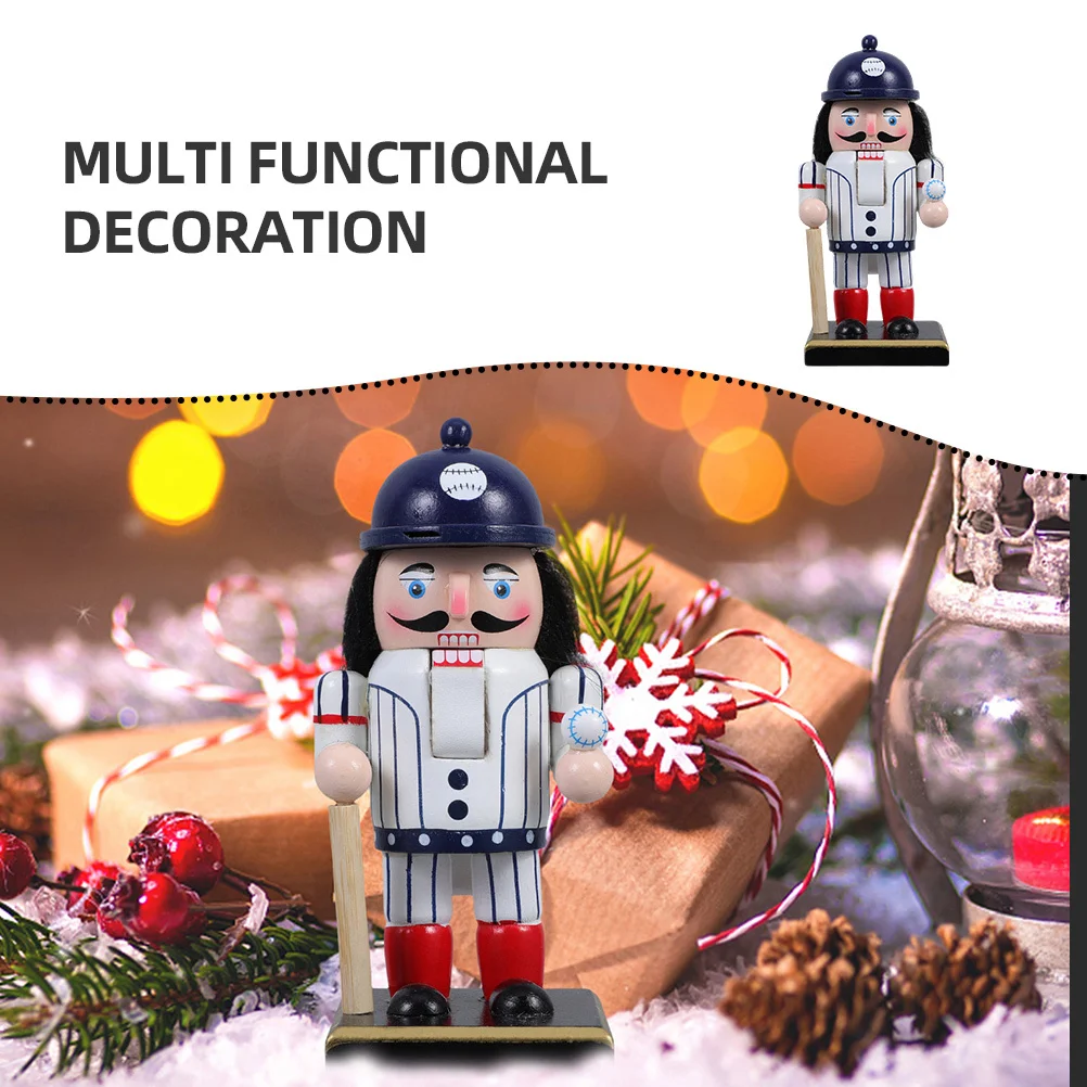 خشبية البيسبول كسارة البندق الجندي سطح المكتب الديكور لاعب البيسبول الفريد زخرفة لوازم الحفلات الاحتفال بعيد الميلاد الرياضة #2